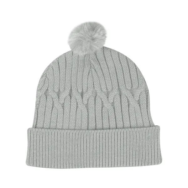Courtney Cable Knit rPET Pom Beanie - Courtney Cable Knit rPET Pom Beanie - Image 4 of 8