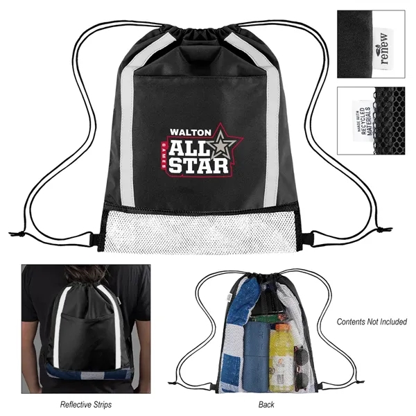 Game Time rPET Reflective Drawstring Bag - Game Time rPET Reflective Drawstring Bag - Image 3 of 4