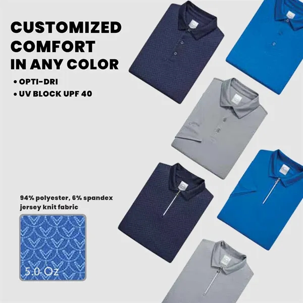 Callaway® All Over Stitched Men's Chev Polo Shirt - Callaway® All Over Stitched Men's Chev Polo Shirt - Image 4 of 7
