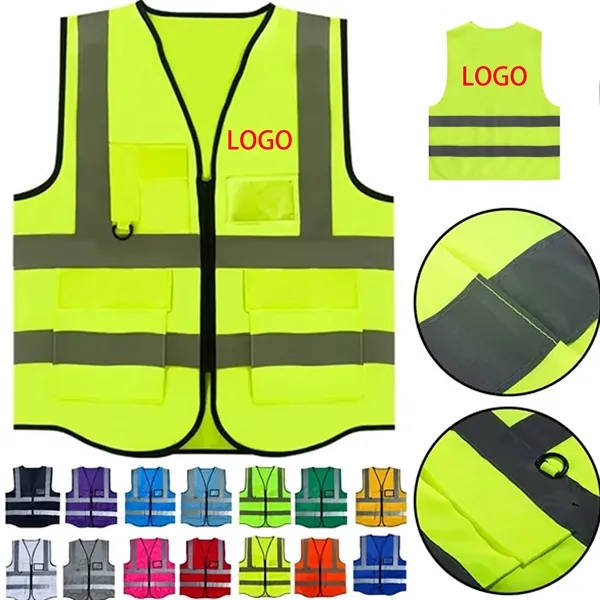High Visibility Outdoor Reflective Safety Vest Workwear - High Visibility Outdoor Reflective Safety Vest Workwear - Image 0 of 2