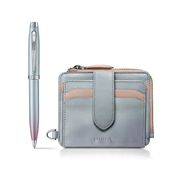 SHEAFFER® Pearlised Gradient Ballpoint Pen w/ Leather Wallet - SHEAFFER® Pearlised Gradient Ballpoint Pen w/ Leather Wallet - Image 1 of 12