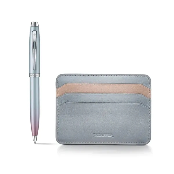 SHEAFFER® Gradient Ballpoint Pen w/ Leather Card Holder - SHEAFFER® Gradient Ballpoint Pen w/ Leather Card Holder - Image 1 of 11
