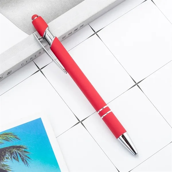 Rubberized Metal Ballpoint pen with Stylus - Rubberized Metal Ballpoint pen with Stylus - Image 2 of 4