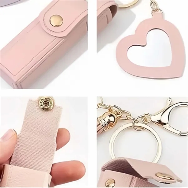 Lip Pouch Keychain With Mirror - Lip Pouch Keychain With Mirror - Image 3 of 5