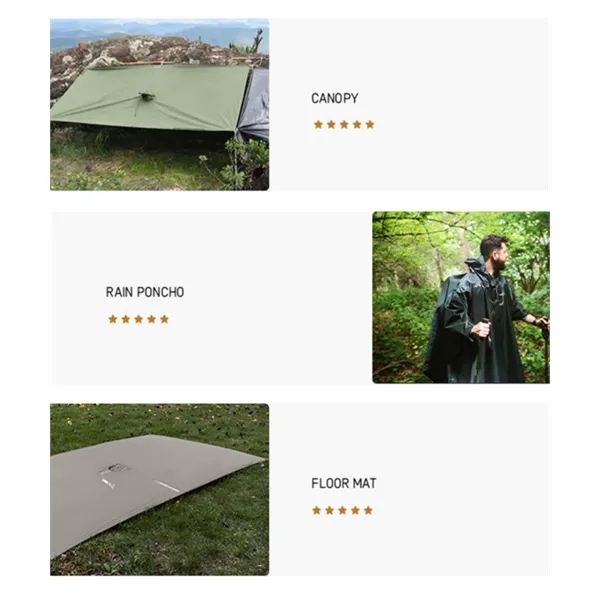 Hooded Rain Poncho for Adult with Pocket - Hooded Rain Poncho for Adult with Pocket - Image 3 of 4