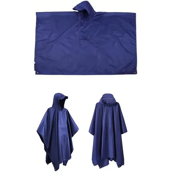 Hooded Rain Poncho for Adult with Pocket - Hooded Rain Poncho for Adult with Pocket - Image 4 of 4