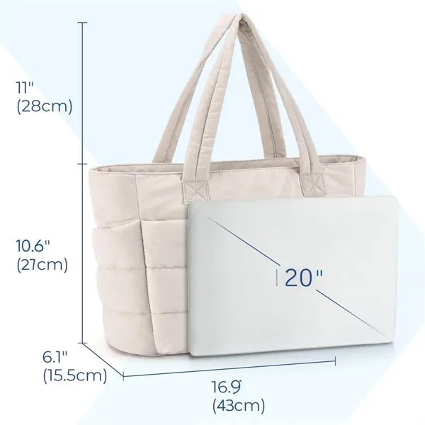 Tote Bag, Puffer Tote Bag Large Quilted Shoulder Bag for Wor - Tote Bag, Puffer Tote Bag Large Quilted Shoulder Bag for Wor - Image 1 of 19