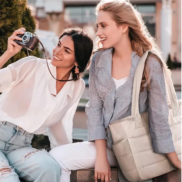 Tote Bag, Puffer Tote Bag Large Quilted Shoulder Bag for Wor - Tote Bag, Puffer Tote Bag Large Quilted Shoulder Bag for Wor - Image 8 of 19