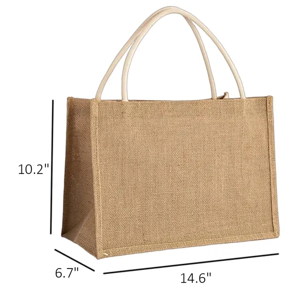 Large Capacity Jute Tote Bag for Work Travel Shopping - Large Capacity Jute Tote Bag for Work Travel Shopping - Image 1 of 5
