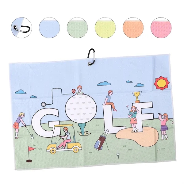 15.75"x23.5" Custom Microfiber Golf Towel W/ Carabiner Clip - 15.75"x23.5" Custom Microfiber Golf Towel W/ Carabiner Clip - Image 0 of 4