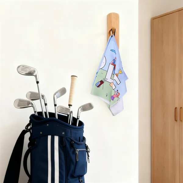 15.75"x23.5" Custom Microfiber Golf Towel W/ Carabiner Clip - 15.75"x23.5" Custom Microfiber Golf Towel W/ Carabiner Clip - Image 4 of 4