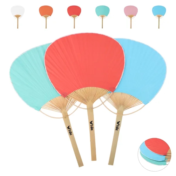 9.5"x15" Custom Paddle Fan With Long Bamboo Handle