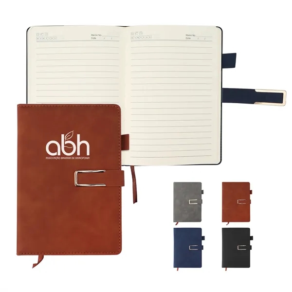 A5 Pu Cover Hardcover Journal Notebook W/ Magnetic Buckle - A5 Pu Cover Hardcover Journal Notebook W/ Magnetic Buckle - Image 0 of 5