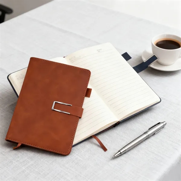 A5 Pu Cover Hardcover Journal Notebook W/ Magnetic Buckle - A5 Pu Cover Hardcover Journal Notebook W/ Magnetic Buckle - Image 4 of 5