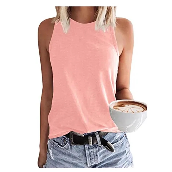 Women's Sleeveless T-Shirt Fashion Vest - Women's Sleeveless T-Shirt Fashion Vest - Image 3 of 8