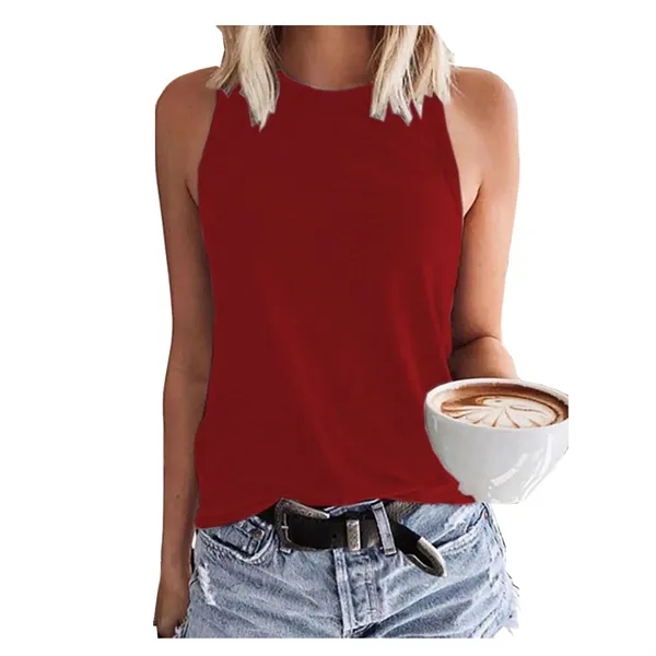 Women's Sleeveless T-Shirt Fashion Vest - Women's Sleeveless T-Shirt Fashion Vest - Image 4 of 8