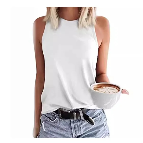 Women's Sleeveless T-Shirt Fashion Vest - Women's Sleeveless T-Shirt Fashion Vest - Image 5 of 8