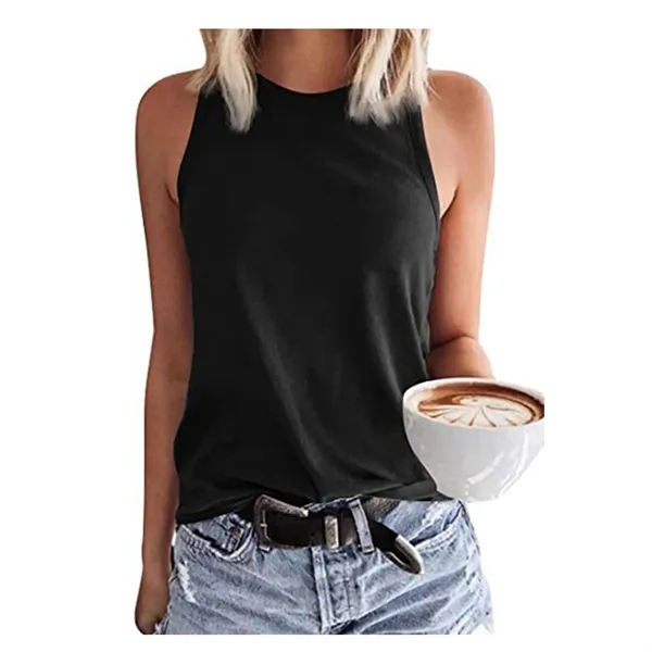 Women's Sleeveless T-Shirt Fashion Vest - Women's Sleeveless T-Shirt Fashion Vest - Image 6 of 8