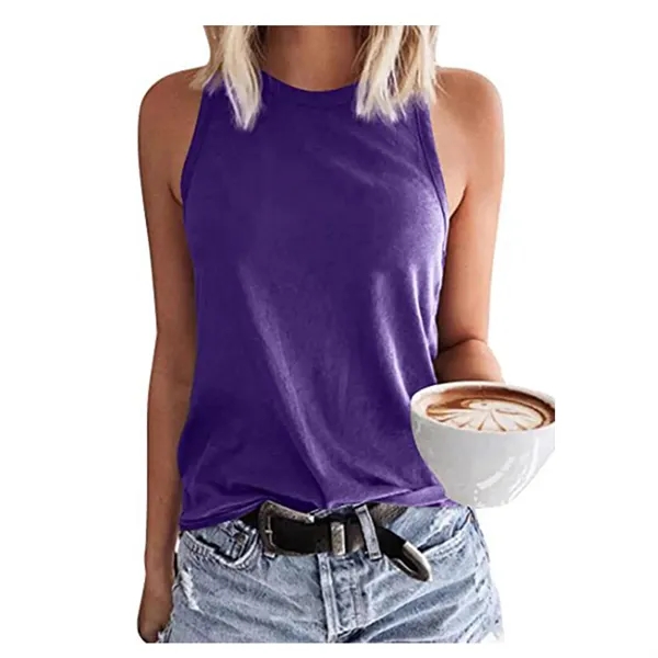Women's Sleeveless T-Shirt Fashion Vest - Women's Sleeveless T-Shirt Fashion Vest - Image 7 of 8