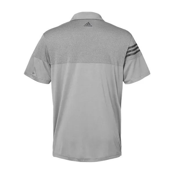 Adidas Men's Heathered 3-Stripes Colorblocked Polo - Adidas Men's Heathered 3-Stripes Colorblocked Polo - Image 6 of 10