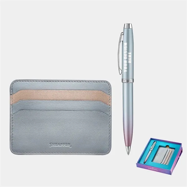 SHEAFFER® Gradient Ballpoint Pen w/ Leather Card Holder - SHEAFFER® Gradient Ballpoint Pen w/ Leather Card Holder - Image 0 of 11