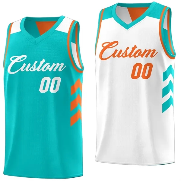 Custom Aqua White Reverse Double Side Top Basketball Jersey - Custom Aqua White Reverse Double Side Top Basketball Jersey - Image 0 of 0