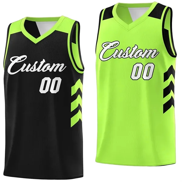Custom Black Green Reverse Double Side Top Basketball Jersey - Custom Black Green Reverse Double Side Top Basketball Jersey - Image 0 of 0