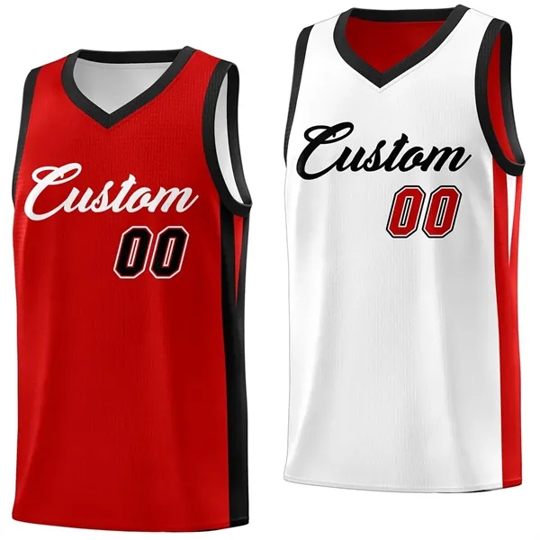 Custom Red White Double Side Tops Athletic Basketball Jersey - Custom Red White Double Side Tops Athletic Basketball Jersey - Image 0 of 0