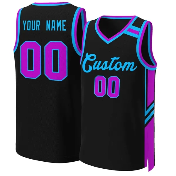 Custom Black Powder Blue Classic Tops Mesh Basketball Jersey - Custom Black Powder Blue Classic Tops Mesh Basketball Jersey - Image 0 of 0