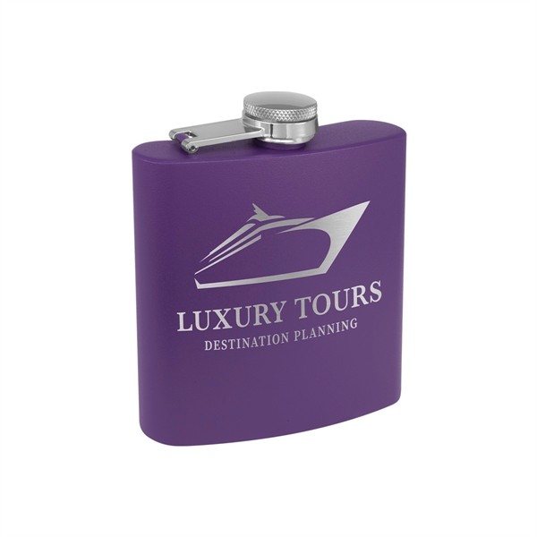 6oz. Matte Powder Coated Stainless Steel Flask - 6oz. Matte Powder Coated Stainless Steel Flask - Image 12 of 26