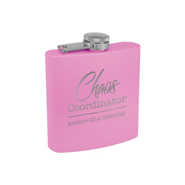 6oz. Matte Powder Coated Stainless Steel Flask - 6oz. Matte Powder Coated Stainless Steel Flask - Image 14 of 26