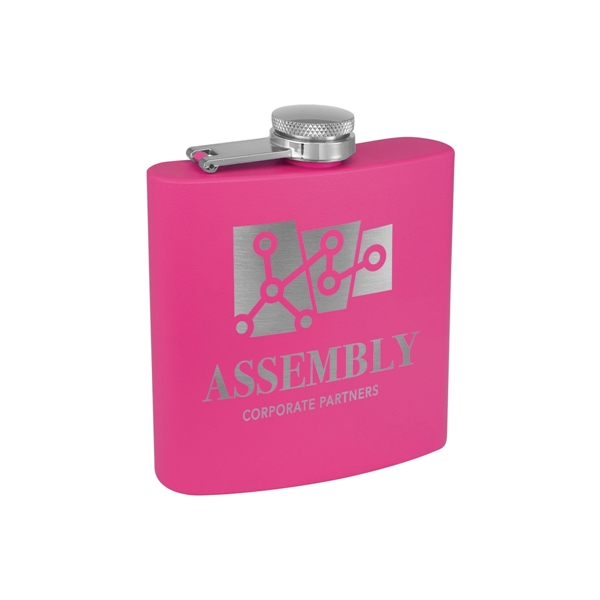 6oz. Matte Powder Coated Stainless Steel Flask - 6oz. Matte Powder Coated Stainless Steel Flask - Image 20 of 26