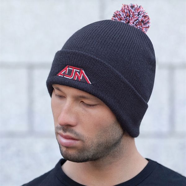 Acrylic Jersey Knit Cuff Toque (Pom Pom) - Acrylic Jersey Knit Cuff Toque (Pom Pom) - Image 5 of 5