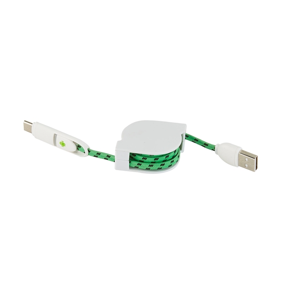 3-in-1 Retractable Fabric Charge-It Cable - 3-in-1 Retractable Fabric Charge-It Cable - Image 5 of 7