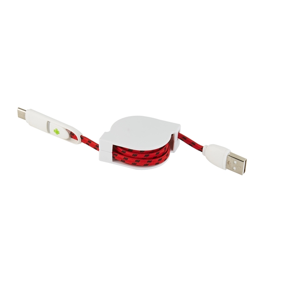 3-in-1 Retractable Fabric Charge-It Cable - 3-in-1 Retractable Fabric Charge-It Cable - Image 7 of 7