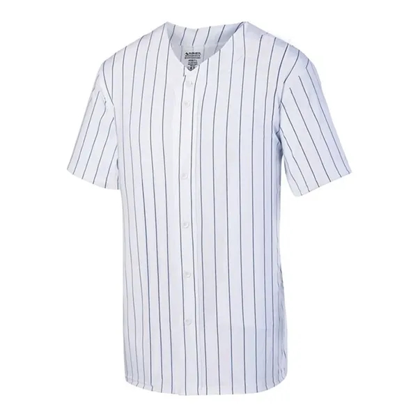 Augusta Sportswear Unisex Pinstripe Full Button Baseball ... - Augusta Sportswear Unisex Pinstripe Full Button Baseball ... - Image 2 of 4