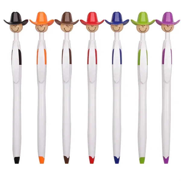Cowboy Hat Smiley Ballpoint Pens - Cowboy Hat Smiley Ballpoint Pens - Image 0 of 3