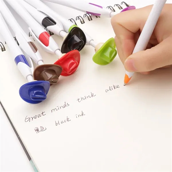 Cowboy Hat Smiley Ballpoint Pens - Cowboy Hat Smiley Ballpoint Pens - Image 2 of 3