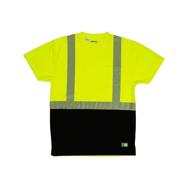 Custom Berne Apparel Men's Hi-Vis Class 2 Color Blocked Pocket T...