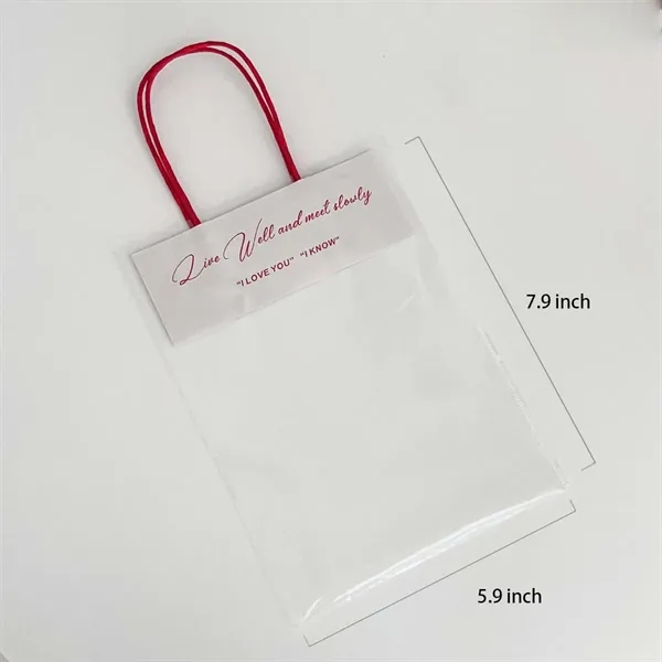Clear Gift Bags with Handles Transparent Plastic Totes - Clear Gift Bags with Handles Transparent Plastic Totes - Image 1 of 4