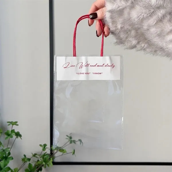 Clear Gift Bags with Handles Transparent Plastic Totes - Clear Gift Bags with Handles Transparent Plastic Totes - Image 4 of 4