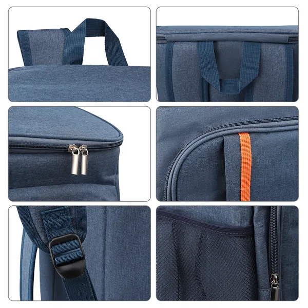 23L Large Oxford Zipper Insulated Backpack Cooler Bag - 23L Large Oxford Zipper Insulated Backpack Cooler Bag - Image 3 of 4