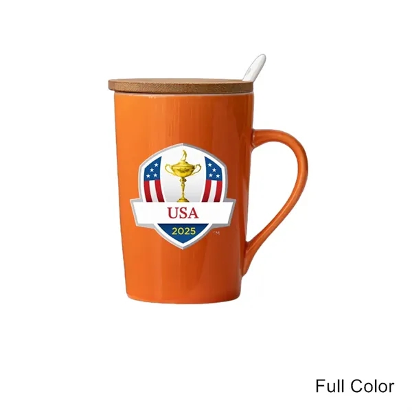 8/12/16/20 oz Ceramic Mug with Bamboo Lid and Spoon - 8/12/16/20 oz Ceramic Mug with Bamboo Lid and Spoon - Image 3 of 7