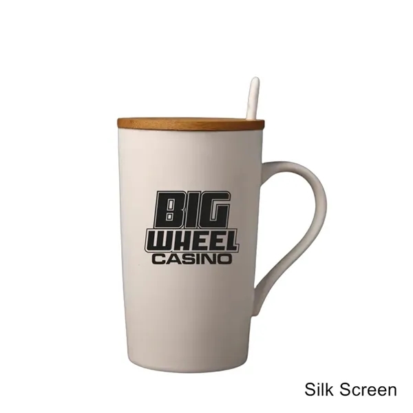 8/12/16/20 oz Ceramic Mug with Bamboo Lid and Spoon - 8/12/16/20 oz Ceramic Mug with Bamboo Lid and Spoon - Image 7 of 7