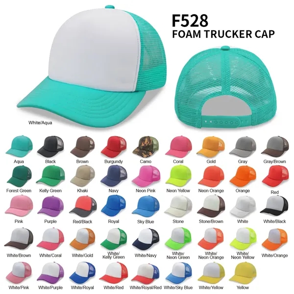 Foam Trucker Cap, 5 Panels, Mesh Back, Snapback - Foam Trucker Cap, 5 Panels, Mesh Back, Snapback - Image 52 of 52