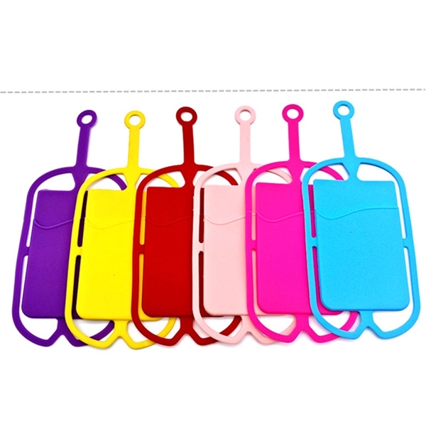 Silicone Phone Wallet w/ Lanyard adhesive card holder - Silicone Phone Wallet w/ Lanyard adhesive card holder - Image 1 of 6