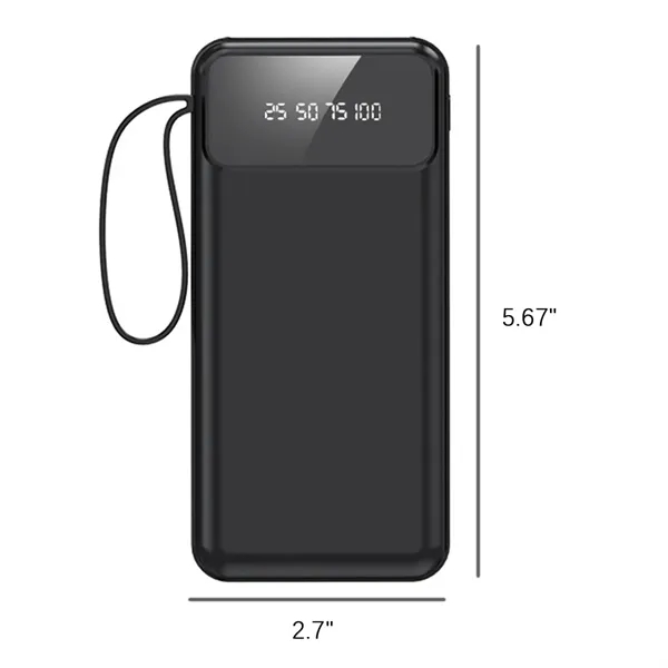 10000mAh Fast Charging Power Bank with 4 Built-In Cables - 10000mAh Fast Charging Power Bank with 4 Built-In Cables - Image 2 of 8