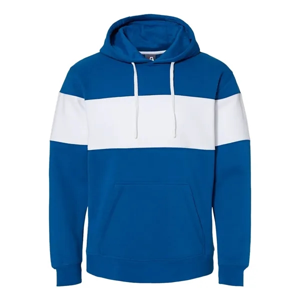 J. America Men's Varsity Fleece Colorblocked Hooded Sweat... - J. America Men's Varsity Fleece Colorblocked Hooded Sweat... - Image 13 of 16