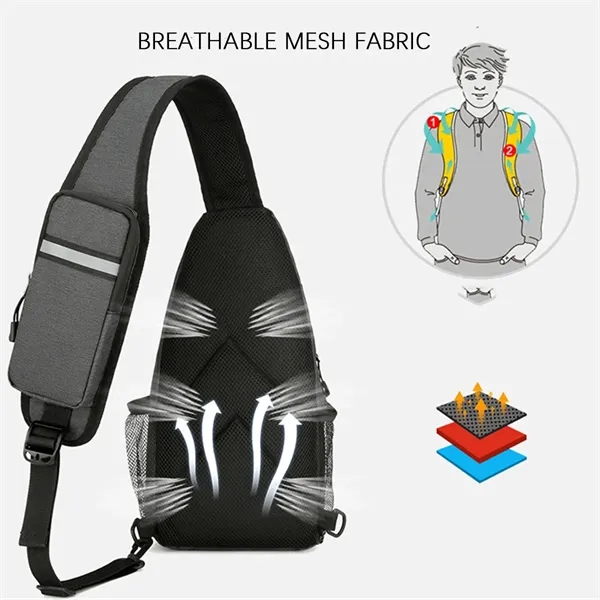 Crossbody Sling Backpack Chest Bag With Adjustable Strap - Crossbody Sling Backpack Chest Bag With Adjustable Strap - Image 6 of 9