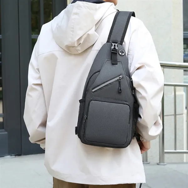 Crossbody Sling Backpack Chest Bag With Adjustable Strap - Crossbody Sling Backpack Chest Bag With Adjustable Strap - Image 8 of 9